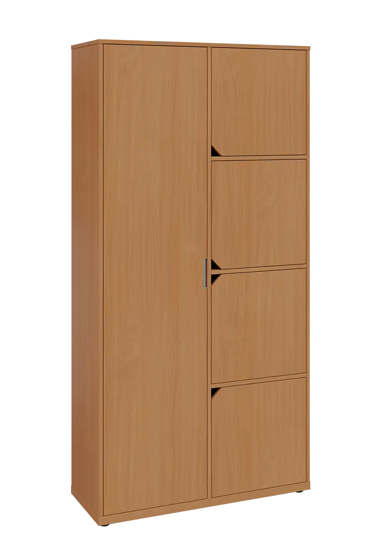 KSR6-82 L skříň šatní, 1x výsuvné ramínko, 4x dvířka, 2053x1022x400 mm, provedení levé, buk Royal